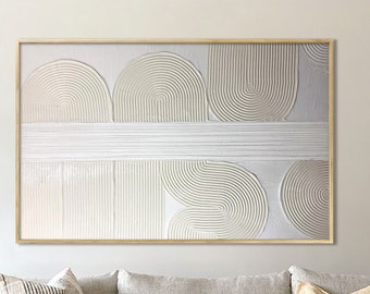 Décoration murale en plâtre surdimensionnée en forme d'arche | Décor scandinave beige neutre