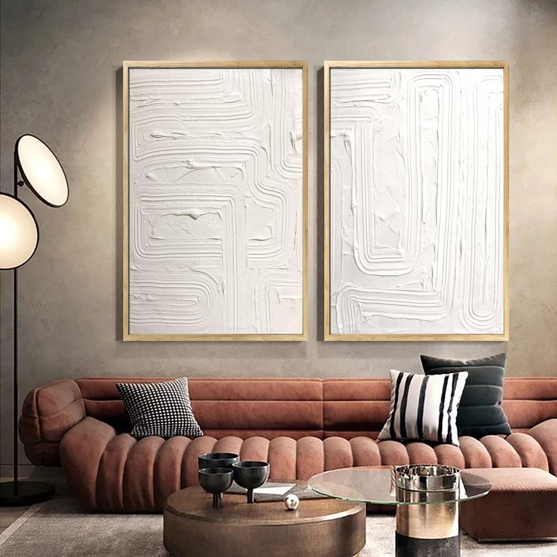 Set of 2 Plaster Art White Plaster Art New Minimalist Etsy