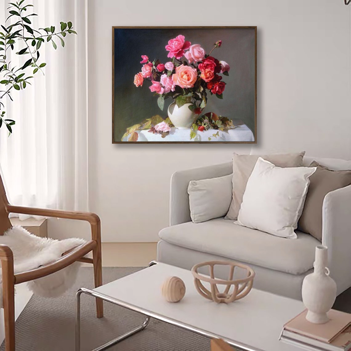 Peony Oil Painting Original Oil Artwork Flower Canvas - Etsy