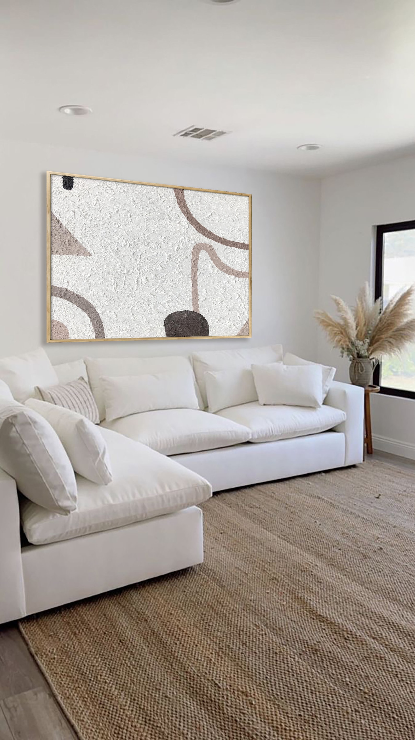 Texture Painting for Wall Art Midcentury Abstract White Neutral Decor Simple Minimalist Wall