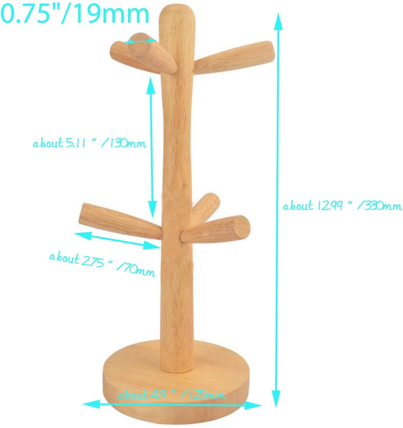 2 pcs Wooden Mug Holder Tree Cup HolderMug Rack Stand Etsy