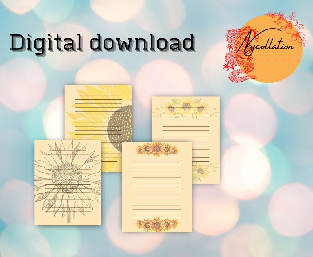 Printable Stationery Set US Letter Size PDF Instant Download - Etsy