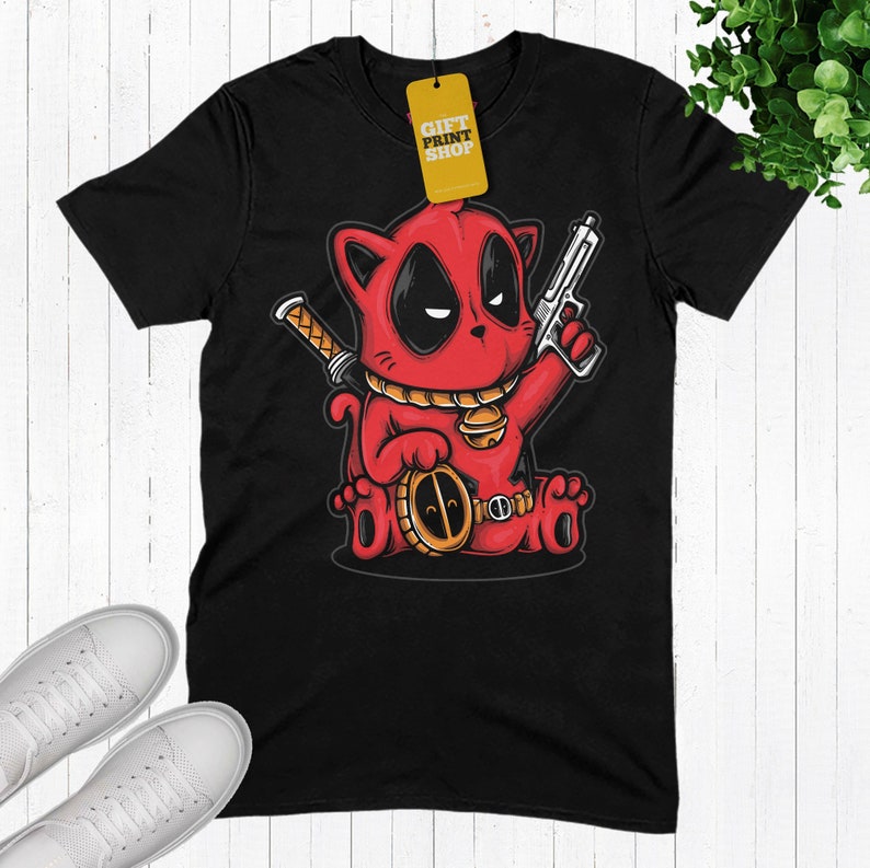 Kids Deadpool kitty inspired kittypool t shirt