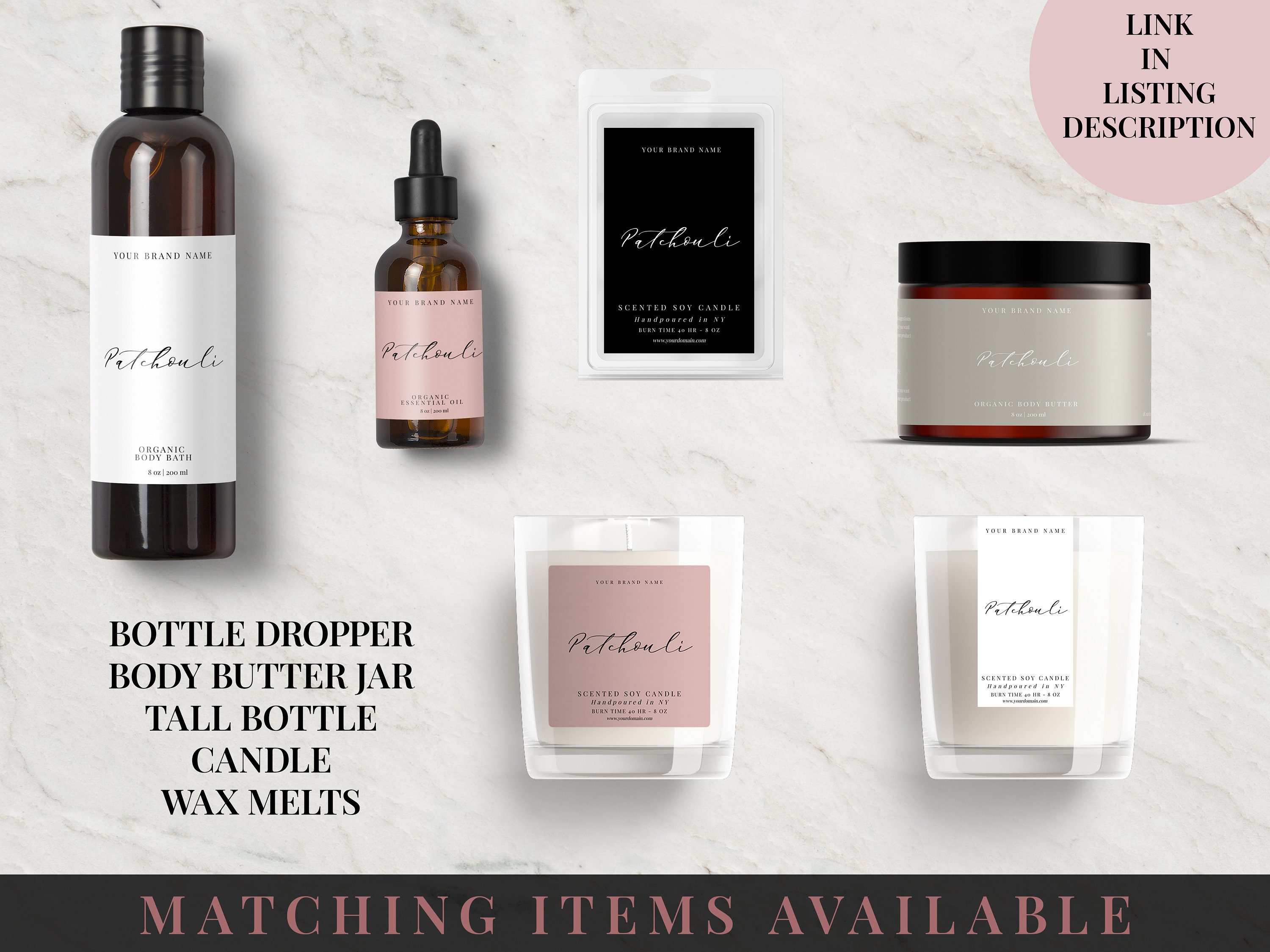 Body Bath Bottle Label Template Minimal Elegant Stylish Etsy