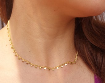 GOLD PLATED HEART Necklace, daily wear necklace in gold, minimalist heart necklace .