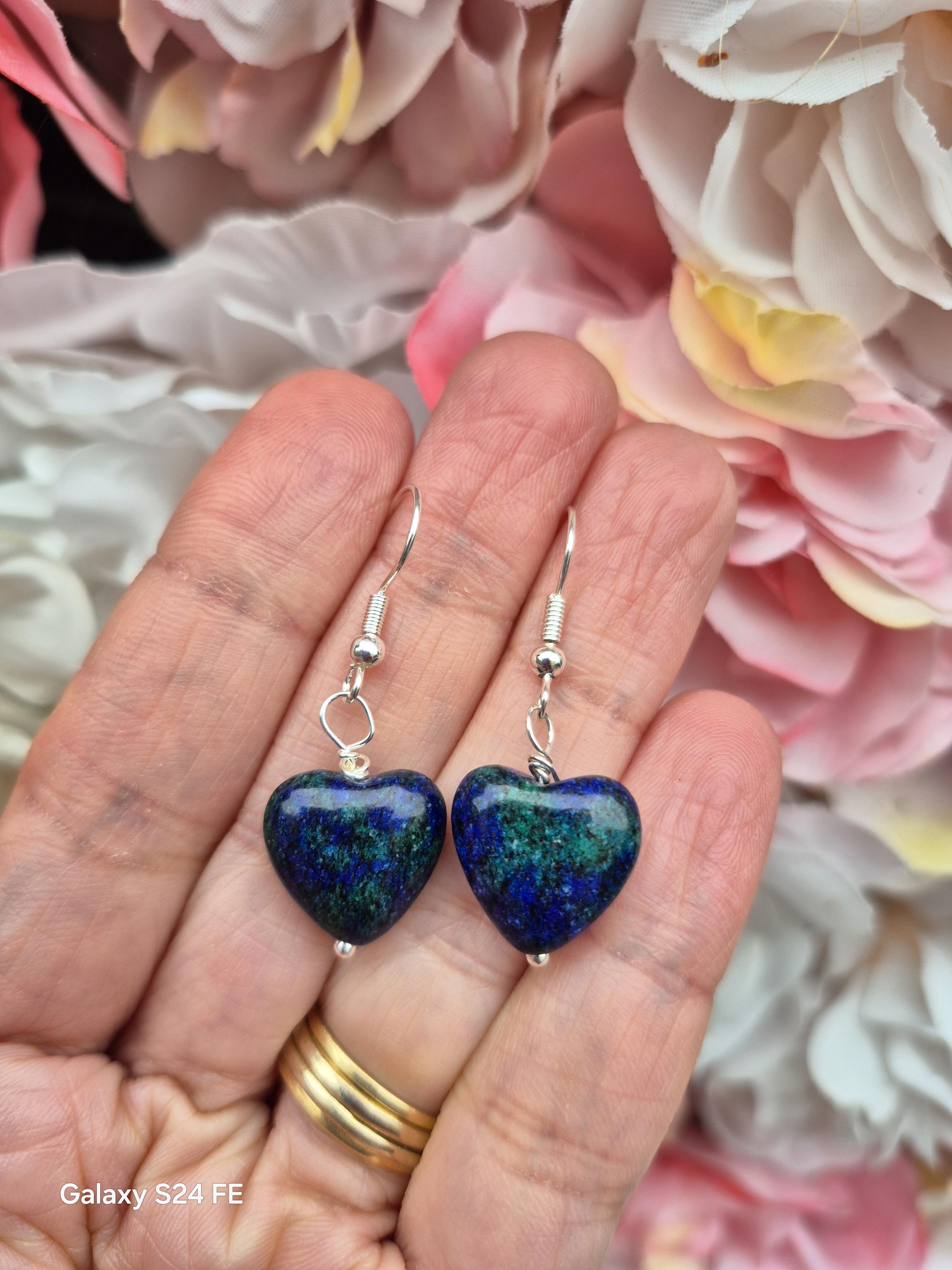 Boucles D'oreilles Clou Cœur Love Argent Avec Cristal Rubis - Occasion état Impeccable