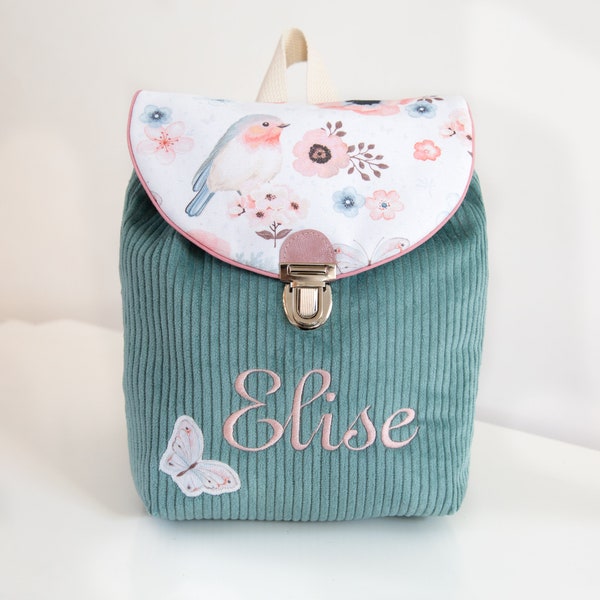 Mochila infantil BIRD ROTCHELCHE personalizada, regalo individual tiempo de guardería, bolsa de guardería, personalizada con nombre