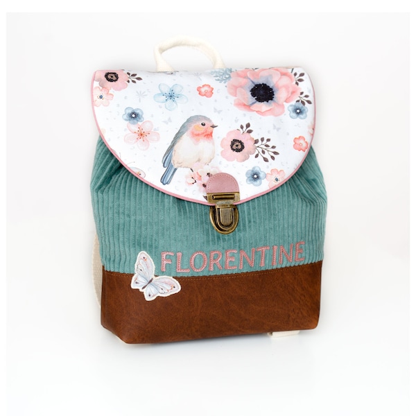 Sac à dos pour enfants OISEAU personnalisé, cadeau individuel temps de maternelle, sac maternelle, personnalisé.