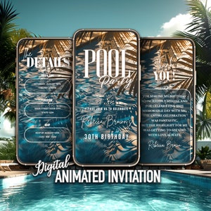 Editable Pool Party Invitation: Summer Birthday (Digital Download)