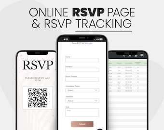 Page RSVP en ligne, suivi RSVP, RSVP numérique, service de RSVP numérique, formulaire RSVP