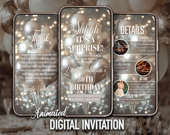 Surprise Birthday Party Invitation: Editable Template (Instant Download)