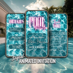 Pool Party Invitation, Editable Pool Party Invite, Swimming Party, Summer Party Digital Invitation