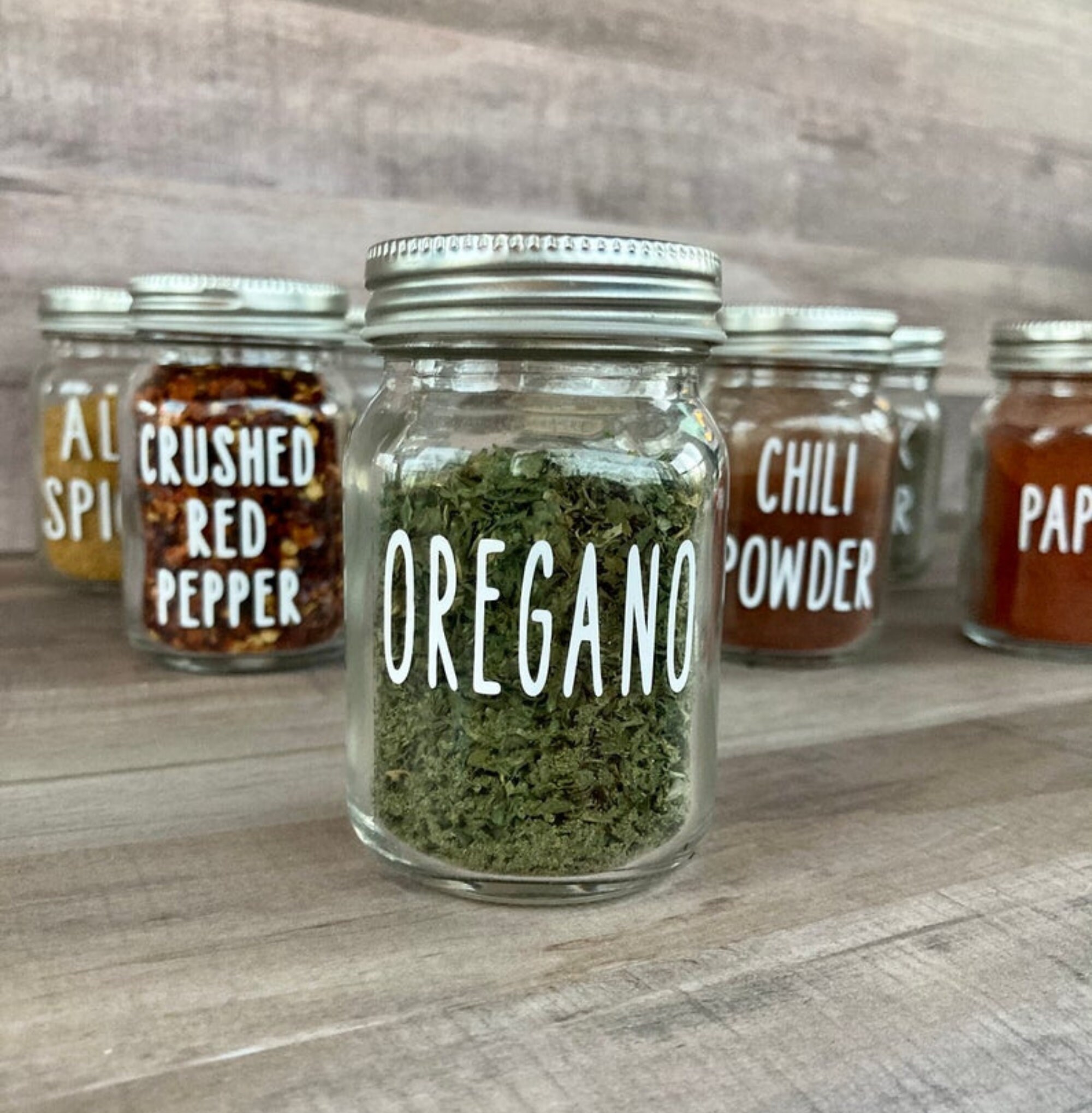 Spice Jar Label Set Custom Spice Labels Set of 6 Vinyl Etsy
