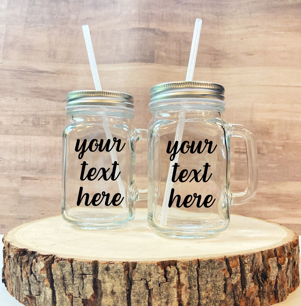 Custom Mug Set Mason Jar Mugs With Lids Personalized Cup Etsy
