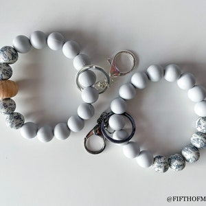 Pulsera llavero - Colección Naturaleza // Pulsera de silicona, Pulsera azul, Llavero vintage, Llaves manos libres, Pulsera para llaves, Regalo para mamá