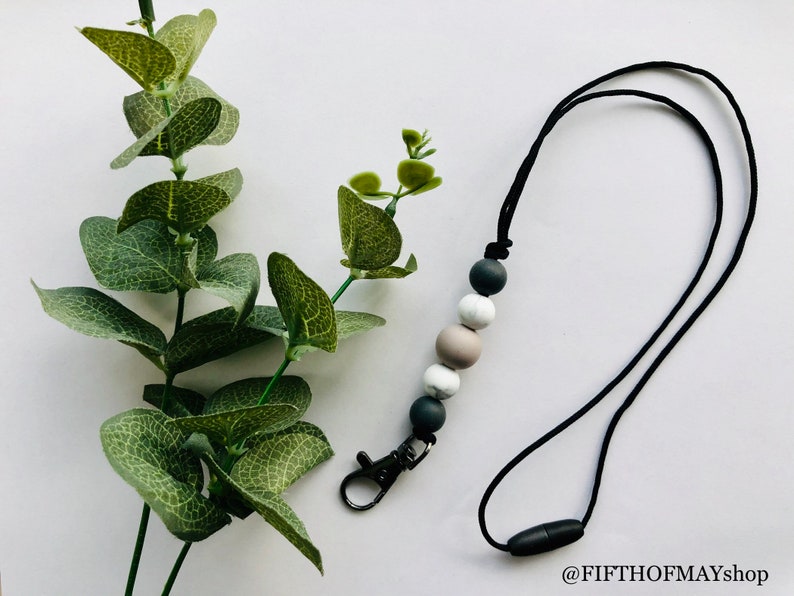 Minimal Lanyard 24 or 28 id badge holder teacher gift badge holder Marble Collection || face mask strap mask holder stylish lanyard