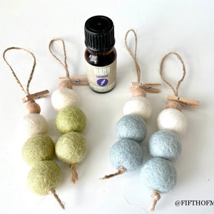 Essential Oil Diffuser || Felt Wool Ball Diffuser, Car Air Freshener, Car Oil Diffuser, Office Diffuser, Aromatherapy, Neutral Car Diffuser