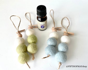 Essential Oil Diffuser || Felt Wool Ball Diffuser, Car Air Freshener, Car Oil Diffuser, Office Diffuser, Aromatherapy, Neutral Car Diffuser