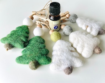 Essential Oil Diffuser - Christmas Tree || Felt Wool Ball Diffuser, Car Air Freshener, Car Oil Diffuser, Office Diffuser, Aromatherapy