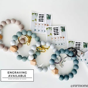 Llavero de pulsera personalizado - Colección Marble // Llavero de pulsera, llavero de pulsera, pulsera de silicona, llaves manos libres, regalo personalizado