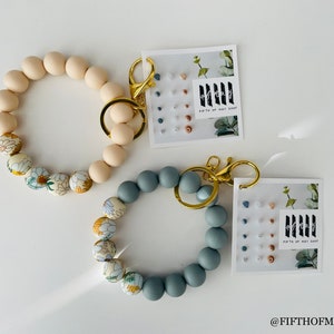 Llavero de pulsera - Colección Floral // llavero, llavero, accesorios para carteras, llaves manos libres, pulsera, pulsera para llaves, regalo para mamá