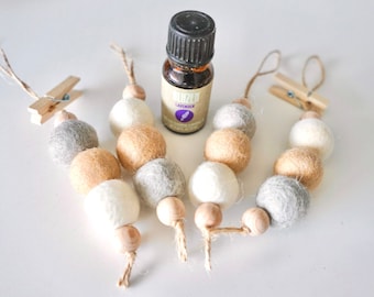 Felt Wool Ball Essential Oil Diffuser: Car Air Freshener