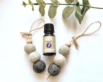 Essential Oil Diffuser || Felt Wool Ball Diffuser, Car Air Freshener, Car Oil Diffuser, Office Diffuser, Aromatherapy, Neutral Car Diffuser