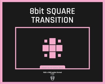 Twitch Pink 8bit Square Stinger Transition / Pastel Pink / Transition de scène