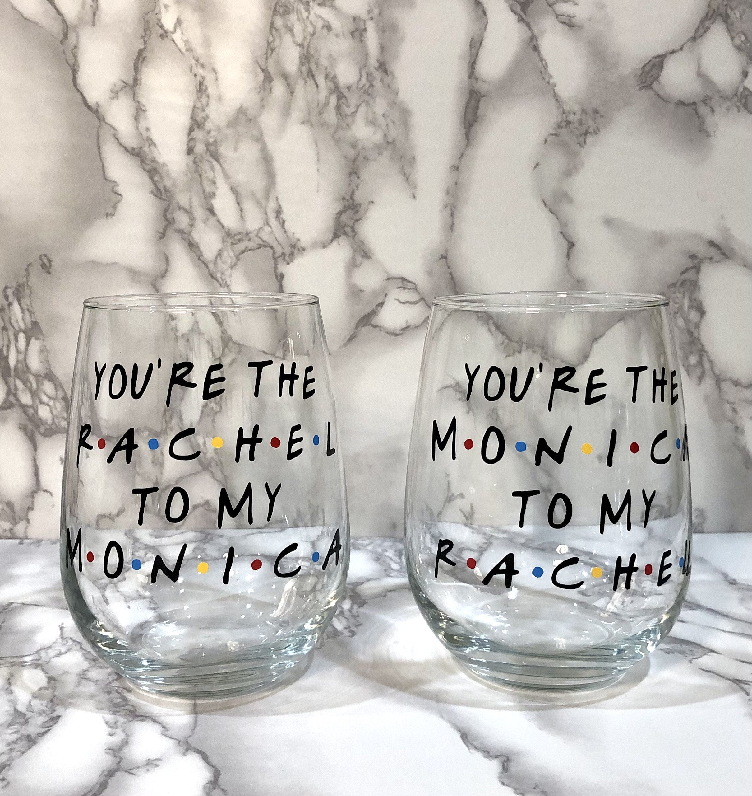 Friends Themed Wine Glasses You're the Monica to my Etsy