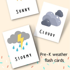 CARTES FLASH MÉTÉO pour pré-K et tout-petits