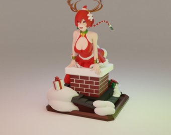 Fantasy World Reindeer Santa Girl Stuck in Chimney Anime Figure @ 3D Printable Digital Instant Download (18+ Mature Content) Non-Refundable