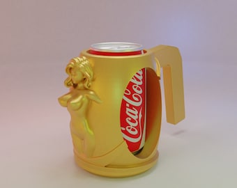 3D Printable Girl Beer Stein Can Holder STL File (Digital Download)