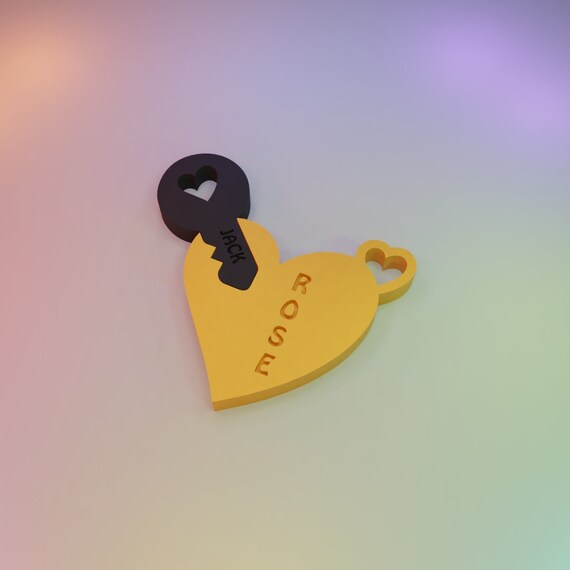 あなたは私の心の鍵を握っています キーチェーン ペア セット @ 3D 