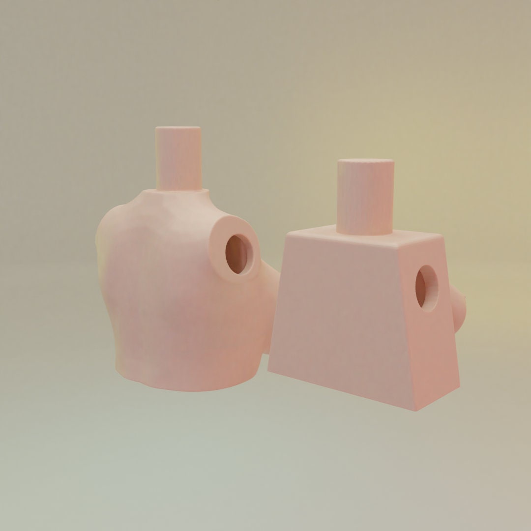 Block People Boobs for Mini Figure Girl 3D Printable Digital