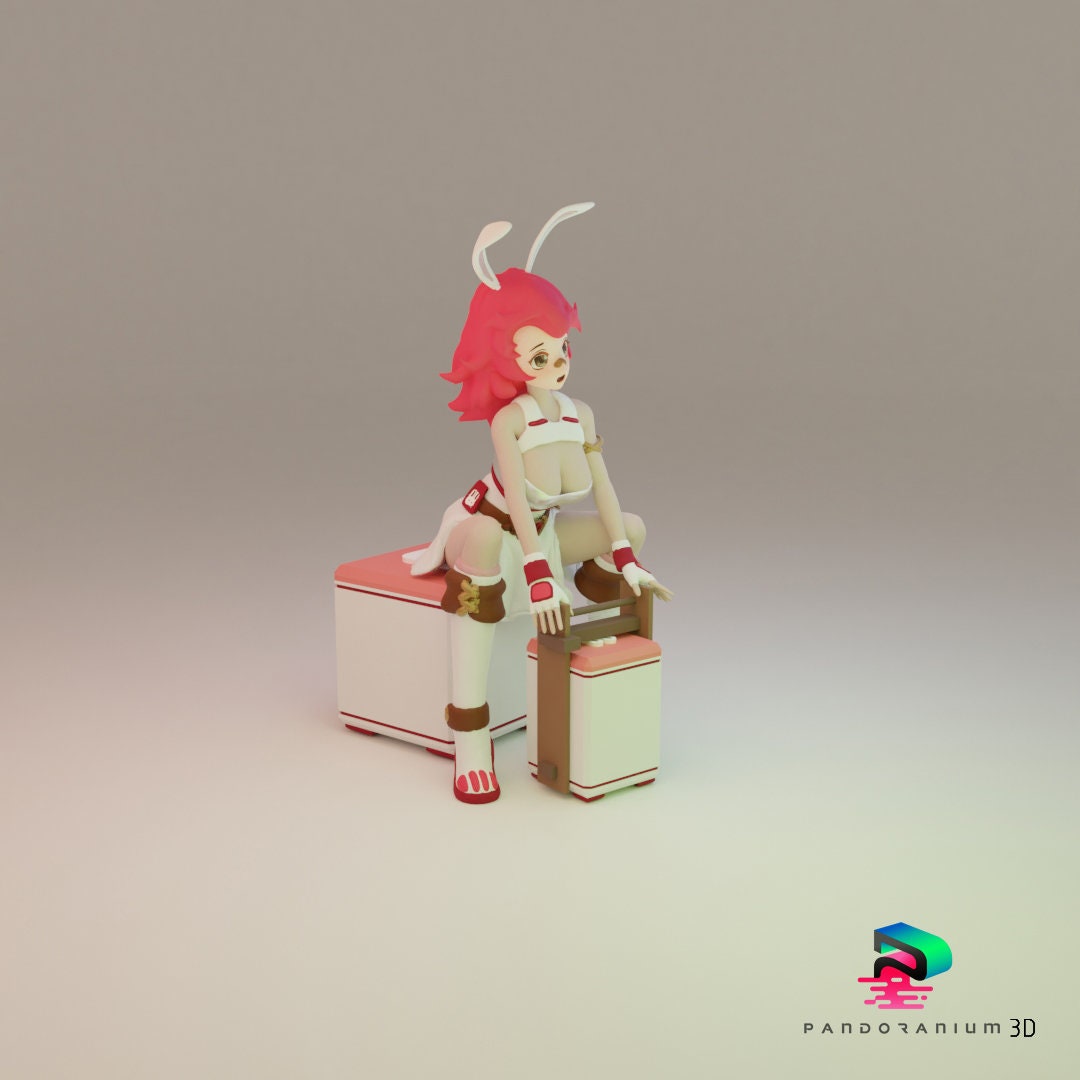 Fantasy World Food Delivery Service Bunny Girl Anime Figure @ 3D Printable Digital Instant Download Only (18+ Mature Content) Non-Refundable