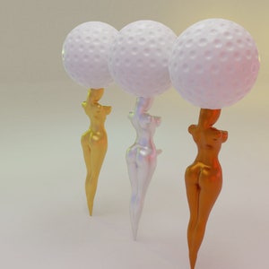Golf Tee Naked Lady 3D Printable Digital Instant Download Only STL File 18 Contenu mature image 4