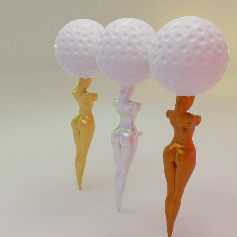 Golf Tee Naked Lady 3D Printable Digital Instant Download Only STL File 18 Contenu mature image 4