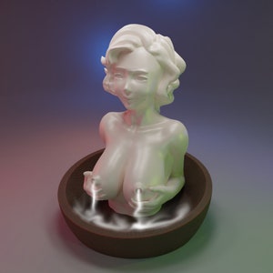 3D Printable Milky Girl Backflow Incense Burner STL File (Digital Download) image 1