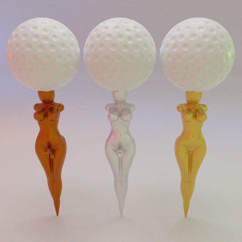 Golf Tee Naked Lady 3D Printable Digital Instant Download Only STL File 18 Contenu mature image 1