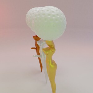 Golf Tee Naked Lady 3D Printable Digital Instant Download Only STL File 18 Contenu mature image 3