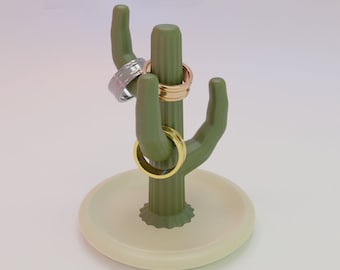 Porta anillos de cactus: archivo STL imprimible en 3D (descarga digital)