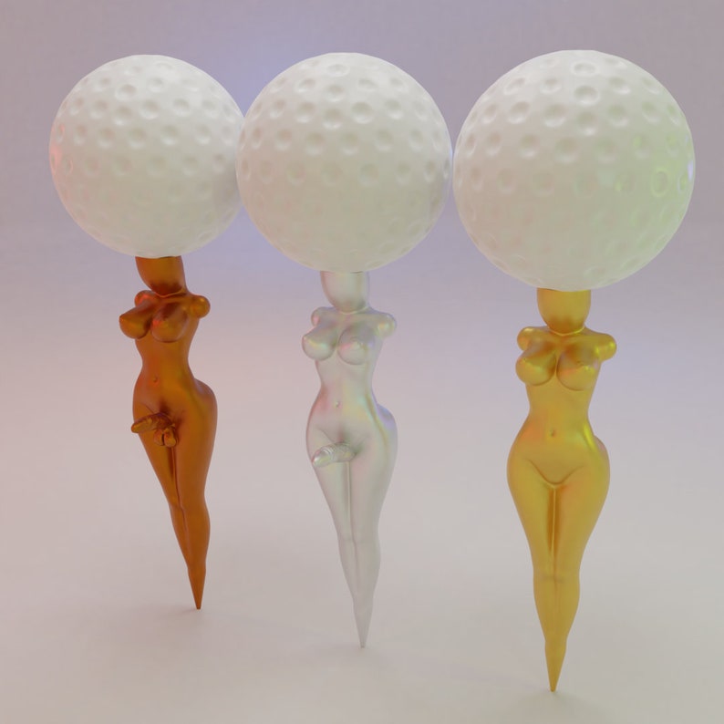 Golf Tee Naked Lady 3D Printable Digital Instant Download Only STL File 18 Contenu mature image 2