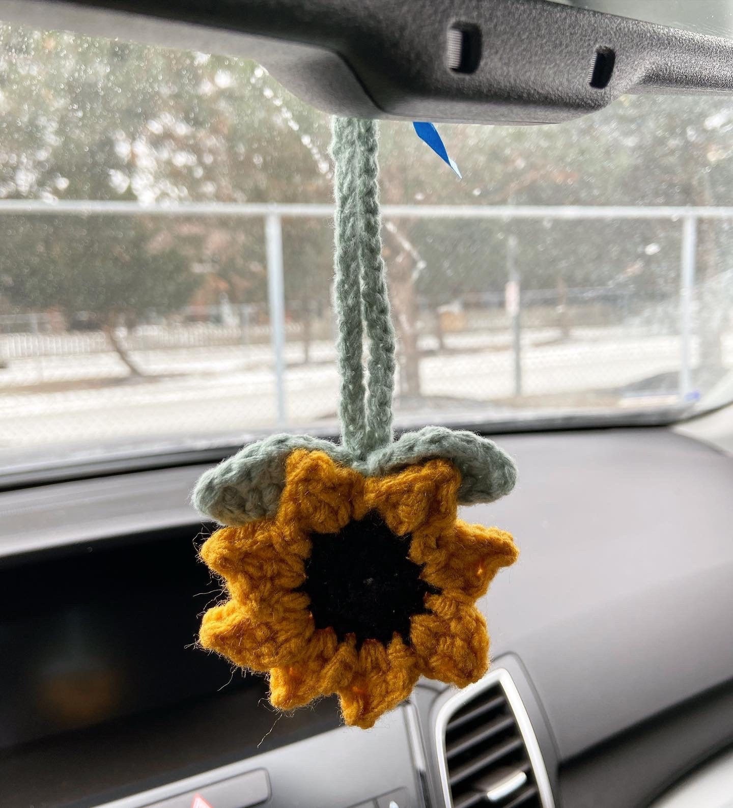Gehäkelte Sonnenblume Auto Anhänger Hängender Blumenanhänger Rückspiegel  Zubehör - .de
