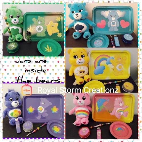 Care Bear Rolling Tray Set With Stash Bear Etsy