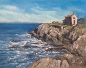 Santa Catalina Seascape pastel painting