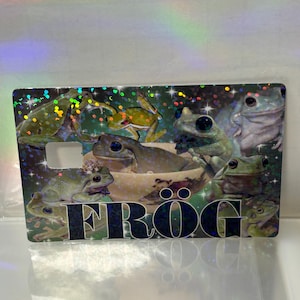 Skin holographique pour carte de débit/crédit grenouille