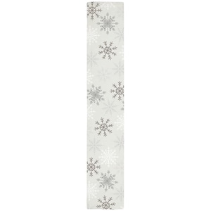 Snowflake Table Runner Holiday Dining Decor Winter Decor Xmas Gift for Her Table Linen 16x90 inch