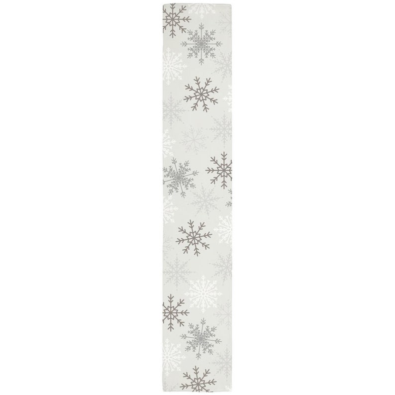 Snowflake Table Runner Holiday Dining Decor Winter Decor Xmas Gift for Her Table Linen 16x90 inch