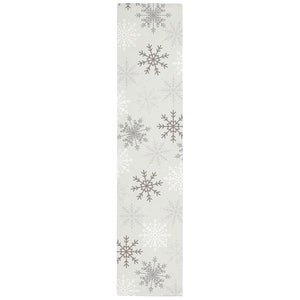 Snowflake Table Runner Holiday Dining Decor Winter Decor Xmas Gift for Her Table Linen 16x72 inch