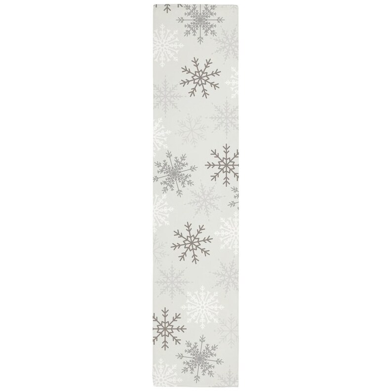 Snowflake Table Runner Holiday Dining Decor Winter Decor Xmas Gift for Her Table Linen 16x72 inch